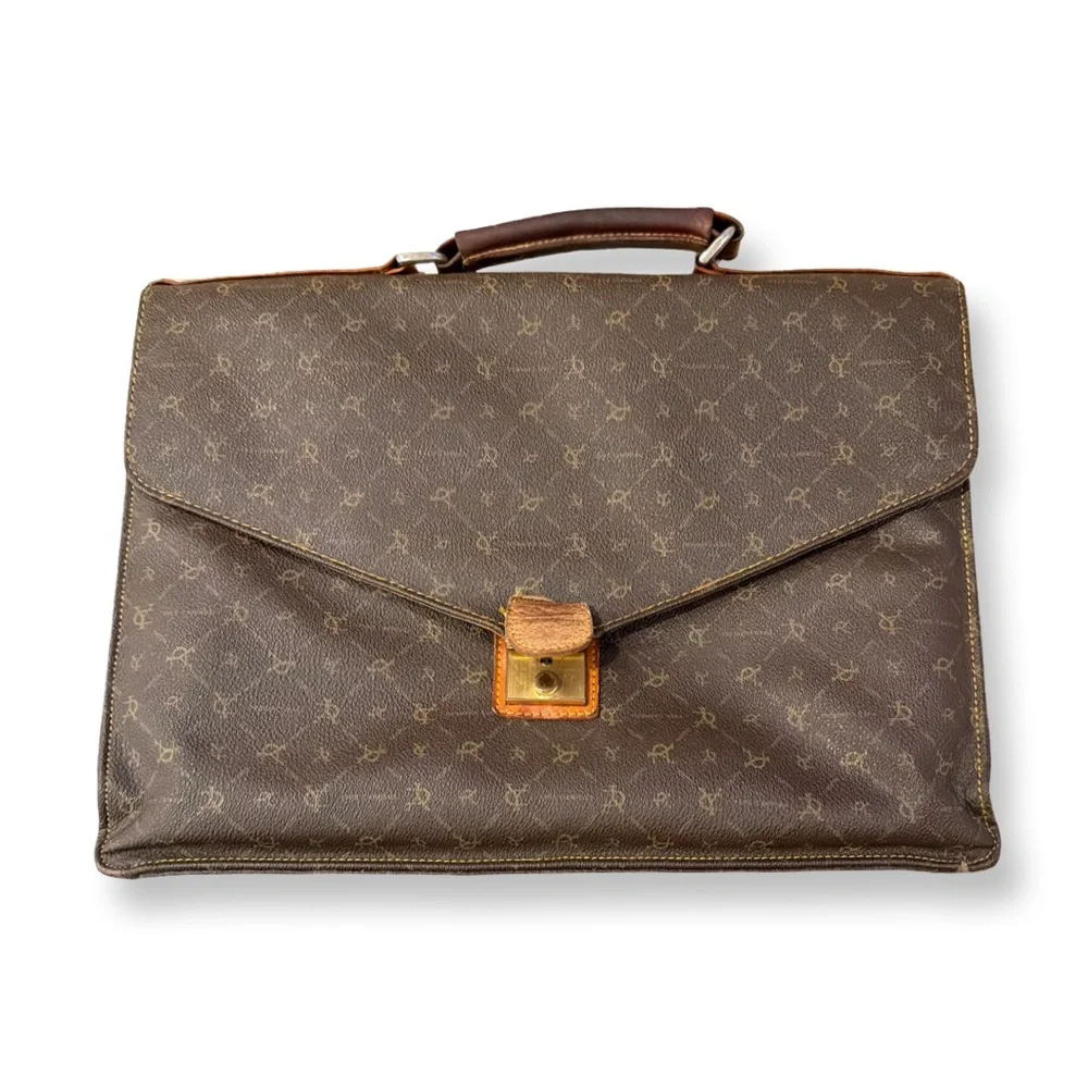 Vintage | Yves Carreau Brown Patterned Briefcase